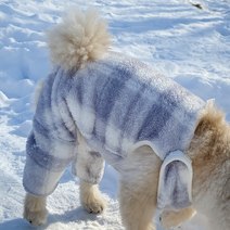 데댕 부드럽고 입기 편한 이지웨어 체크후리스, 올인원그레이