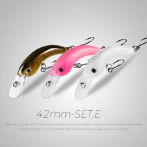 낚시 미끼 BEARKING 3 개 세트 당 29mm 42mm 루어 송어 미니 크랭크 베이트 Wobbler 태클 미노 인공 하드, 42mm-Set.E