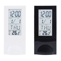 [RAΞ] DYNN 투명 LCD 캘린더 온도 시계 디지털탁상 탁상 장식용 심플 인테리어 책상 테이블 ▷_8θ270eA, θw_블랙