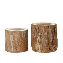 통나무 원목 원형 화분