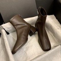 여성워커부츠 하프부츠 통굽 스웨이드 미들 앵클힐 워커 383