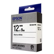 엡손 라벨테이프 LW-K200PK 12mm SS12K 흰색바탕검정