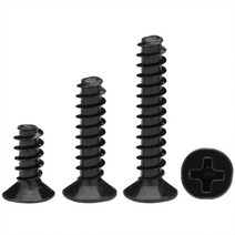 M3 블랙 50개 접시머리 셀프 태핑 나사 탄소강 미니 크로스 카운터 성크 헤드 볼트, M3.0 (50pcs), 10mm