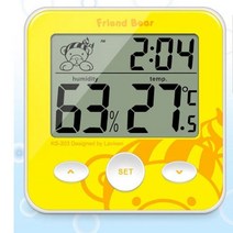 디지털 시계 온습도계 옐로우 [APX431], 1