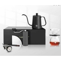 핸드드립세트 홈카페 올인원 캠핑 여행용 내리는도구, 밤C기프트박스(생선순수양조냄비)-블랙