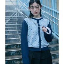 오헤시오 카디건 dot two tone cardigan (baby blue) TC181060