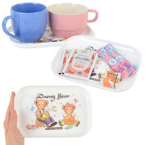 작은 쟁반 미니 1인 개인 플라스틱 타원형 컵 트레이 카페트레이 원형트레이