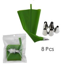 14/26/50pcs 크림 노즐 케이크 장식 도구 케이크 실리콘 파이핑 과자 가방 주방 베이커리 장비에 대 한 액세서리, 하나, 8pcs Green