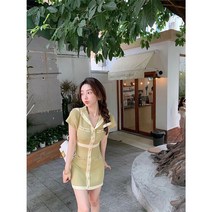 니트원피스 여름 반팔 A라인 치마 원피스 데일리 여친룩