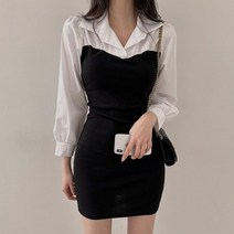 크림슈가 / 여신포스 데이트룩 탑 레이어드 뷔스티에 셔츠원피스