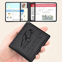 AOMSAZTO 자동차 등록 및 문서 홀더 지갑 - 프리미엄 PU 가죽 차량 글러브 박스 케이스 정리함 운전 면허증 키 연락처 정보 카드용 [미국 직배송], Black