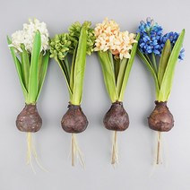 인조 조화꽃 히아신스 무스카리 히야신스 부쉬 33cm 4색 택1, 피치