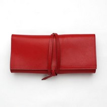 와키문구 천연가죽 펜케이스 롤타입 도치기가죽 일본생산, 레드