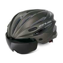 바이저 마그네틱 고글 gub k80 사이클링 헬멧 일체형 58-62cm 남성 여성용 mtb 도로 자전거 자전거 헬멧, 1-티탄