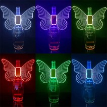 응원봉 야광봉 응원도구 RGB 컬러 LED 스트로브 나비 날개 램프 샴페인 스파클러 라이트 플래시 스틱 서비스 병 토퍼, [01] L, [01] Custom Logo