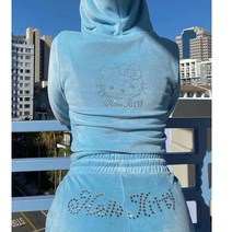 FANSYLI 여성 벨벳 트레이닝 세트 가을 겨울 캐주얼 투피스 9F