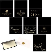 검정 금색 문자 그리팅 인사 감사 축하 땡큐 카드 B