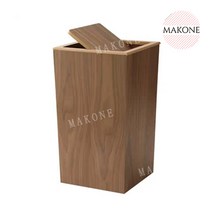 Makone 상표등록 오피스 사무실 가정용 북유럽 카페 호텔 로비 쓰레기통 우드 휴지통 미니멀 인테리어, 750x240x240mm호두