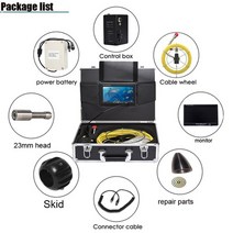 배관내시경 카메라 파이프 산업용 관로 새로운 40m 512hz sonde 송신기 로케이터 dvr ahd 1080p 방수 산업용 하수관 파이프 라인 검사 수중 카메라 키트, 10m, 기본 온 키트