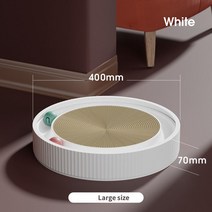 수직스크래쳐 고양이스크래처 대형 원형 스크래쳐 인터랙티브 라운드 고양이 스크래치 보드 공 다기능 장난감 스크래처 재미있는 날카로운 손톱 스크래퍼, White