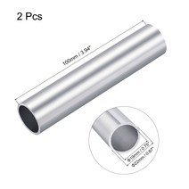 스텐 와이어 로프 Uxcell 6063 알루미늄 원형 튜브 25mm OD 내부 직경 200mm 길이 파이프 튜빙 2 개, 한개옵션0