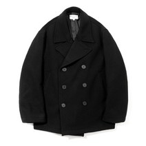 COSTUME O’CLOCK 미니멀 울 피 코트 블랙 COOSCT022BLACK MINIMAL WOOL PEA COAT BLACK COOSCT022BLACK