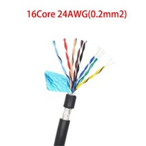 전선꼬임기 탈피기 드릴 24AWG 1/5/10 미터 RVSP 차폐 연선 케이블 검정색 2/4/6/8/10/12/14/16 코어 RS485 신호 제어 주석 도금 구리선 오디오, [08] 16Cores 24AWG 0.2mm2, [02] 5Meter