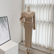 러블리아미에 / 아미에 /쫀쫀 골지 니트 롱 원피스 3color