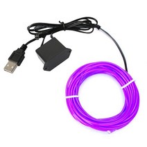 셀프 레일조명 레일등 마그네틱 주방 식물등 글로우 EL 와이어 네온 케이블 3M 5M 크리스마스 댄스 파티용, 18 USB purple_02 1m