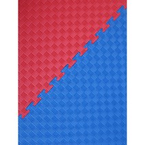 태권도매트 체육관 퍼즐 스포츠 충격흡수 놀이방 바닥 매트, 1m X 1m X 4cm 두께, 5줄 패턴[빨강 파랑]