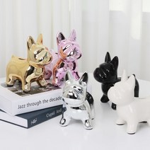 귀여운 프렌치불독 강아지 저금통 5color 인테리어 오브제 장식품, 핑크