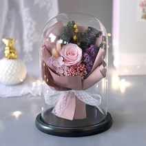 부케돔 유리 돔에 보존 된 영원한 홈 드라이 조명 갤럭시 발렌타인 여자 친구 크리스마스 선물, 5.3504-5
