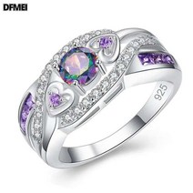 DFMEI 하트 반지 웨딩 반지 여성 액세서리