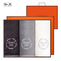 바보사랑 송월 땡큐 190g 뱀부얀 3매 선물세트(쇼핑백).송월타올, 골고루(랜덤)