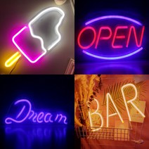 셀프 LED 네온사인 간판 무드등 홈포차 감성포차 네온바 홈바조명 캠핑문패, BAR(옐로우)