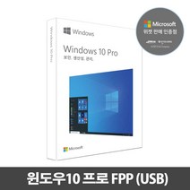 정품 마이크로소프트 윈도우10 프로 FPP 처음사용자용 한글 (USB설치)