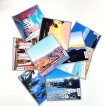 에이치제이홈 하와이 남유럽 감성 패브릭 티코스터 9종 컵받침, 2(솜 포함), 절벽