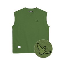 MARK GONZALES ANGEL WAPPEN OG VNECK KNIT VEST GREEN Z231UKT010050