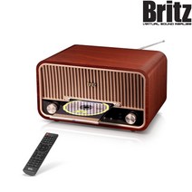 사은품증정 브리츠 BZ-T7800 Plus 앤티크 미니오디오 우드 블루투스 스피커 FM라디오