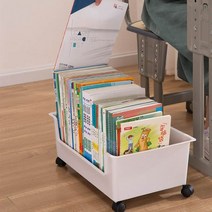 스카이 수납함 학생 문구 수납함 교실용 책 수납함 이동정리함 책가방 바퀴달린 수납바구니 학원책꽂이함, 그린
