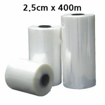 PVC 원통형 수축필름 0.04mm 2.5cm x 400m 1롤 수축포장 포장재, 단품