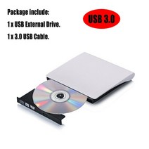 외장cd롬 디비디플레이어 리더기 휴대용 USB 3020 DVDROM 광학 드라이브 외부 슬림 CD ROM 디스크 리더 데, 01 NO.1 USB3.0