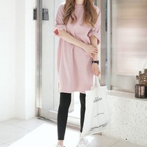 티셔츠 롱티셔츠 반팔 여자 파스텔톤 원피스 루즈핏