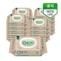 깨끗한나라 100%생분해 친환경 물티슈 올그린 캡형 60매 20팩