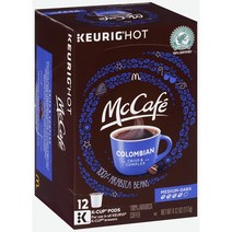 McCafe Colombian Medium Dark Roast 맥카페 콜롬비아 미디움 다크 로스트 큐리그 캡슐커피 4.12oz(117g)