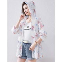 래쉬가드 핑크 미디엄 롱 래쉬가드 여름 여성 루즈핏 캐주얼 후드 얇은 래쉬가드, 핑크색