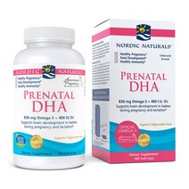 Nordic Naturals 프리네이탈 DHA 830mg 오메가-3 + 400IU D3 500mg 소프트젤, 180개입, 1개