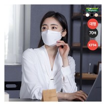[네퓨어] 프리미엄 뉴 황사방역용마스크 KF94 대형 70매 (화이트/블랙/베이지 선택), 색상:블랙, 상세 설명 참조