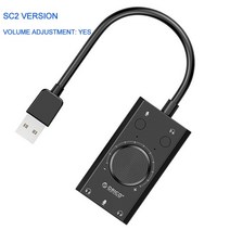 외장사운드카드 ORICO-외장 USB 사운드 카드 스테레오 마이크 스피커 3.5mm 헤드셋 오디오 잭 케이블 어댑, CHINA_SC2