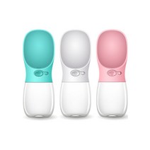 강아지 고양이원터치 스트랩 애견 휴대용 산책 pb+물통 물병, 민트